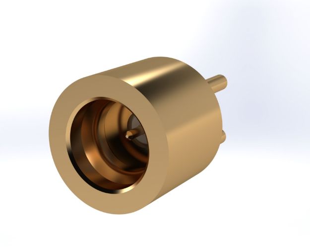 SMP Male Straight PCB Straight Thru Termination, Round Body
