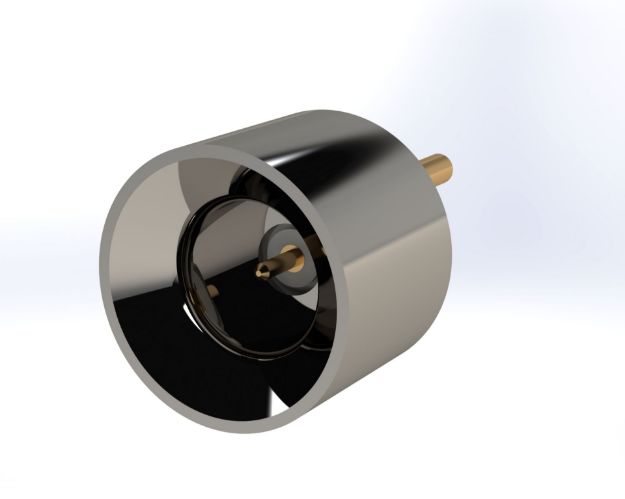 SMP Male Straight PCB Straight Thru Termination, Round Body