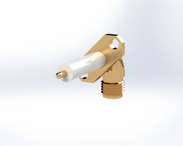SMA Female Radius Right Angle, 45 Degree (Right), 2-Hole, Straight Termination