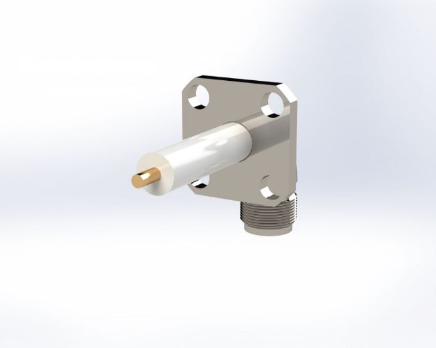 SMA Female Radius Right Angle, 4-Hole, Straight Termination, 5450CCSF