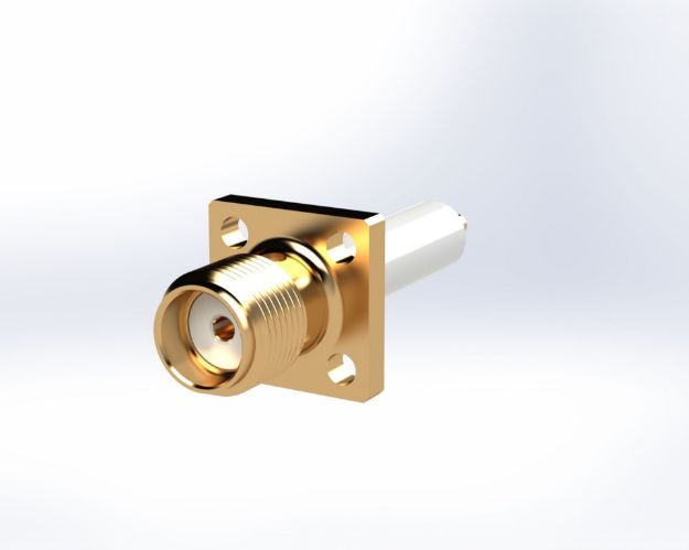 Picture of SMA Female  4-Hole Panel Mount Connector, Straight Termination
