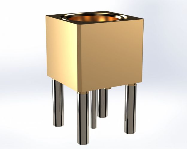 SMP Male Straight PCB Straight Thru Termination, SQ BODY