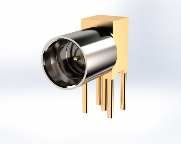 SMP Male Right Angle to PCB Mount Connector