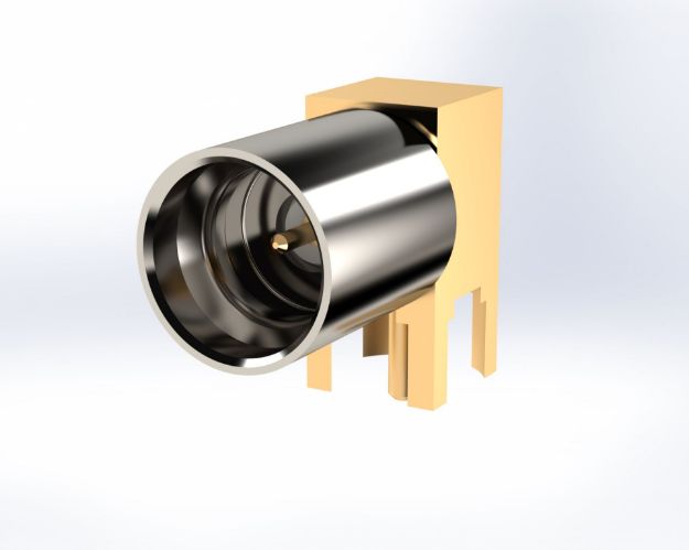 SMP Male SWEPT Right Angle Connector, PCB Straight Thru Termination | P653-1CC
