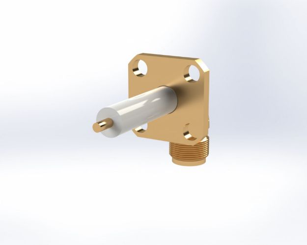 SMA Female Radius Right Angle, 4-Hole, Straight Termination, 5450CC