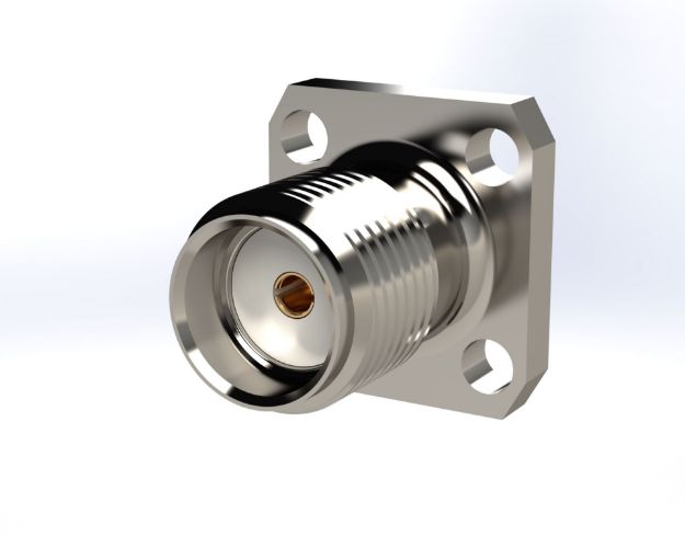 SMA Female Straight 4-Hole, Field Replaceable (.018), 5941-6CC