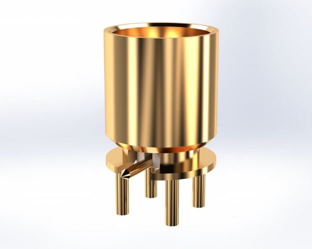 SMP Male Straight PCB Surface Mount Connector, Smooth Bore