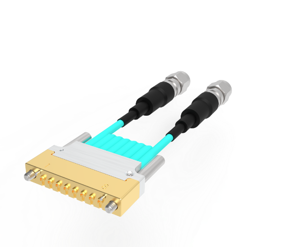8 channel Vertical Launch CoreHC Solderless Ganged Interconnect to 3.5mm Male, 16cm Long