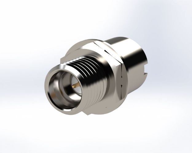 Straight SMP Male Bulkhead Full Detent to SMP Male Catchers MITT Connector