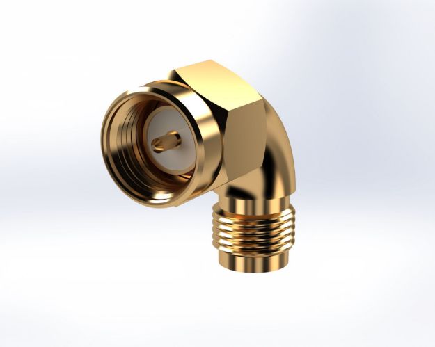 Radius Right Angle SMA Male to SMA Female Connector, 5490CC