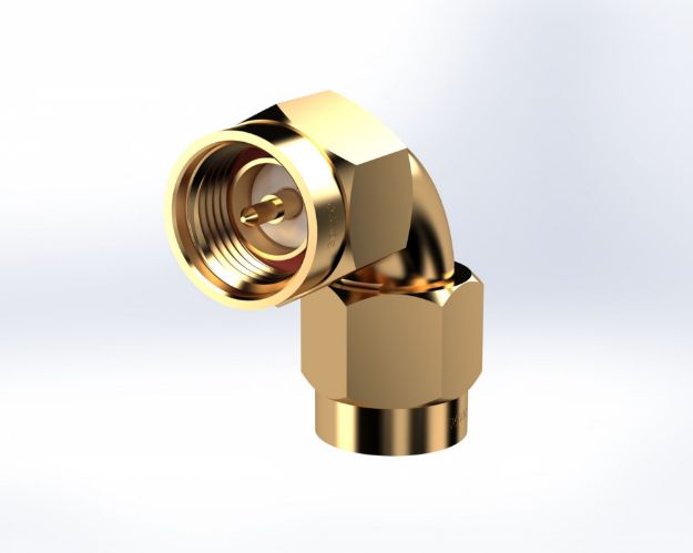 Radius Right Angle SMA Male to SMA Male Connector, 5065