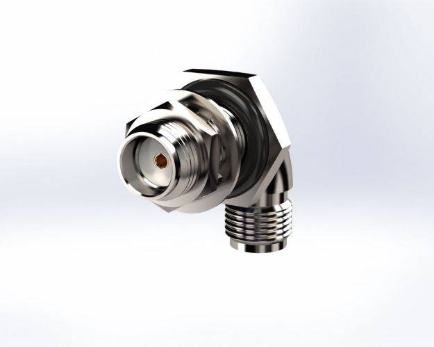 SMA Female to SMA Female Bulkhead, Radius Right Angle Connector, 5135SF
