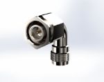 Swept Right Angle TNCA Male to TNC Female Connector, 9050CCSF