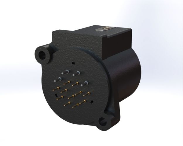 Quick Disconnect Keyhole Receptacle, 2 Hole Flange, High Temperature, 15 Position, Tin Dipped PC Tail Contacts, CB02-15PHT
