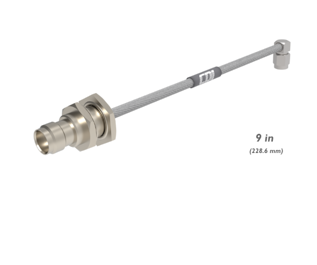 TNC Female Bulkhead to SMA Male R/A Cable Assembly, Semi Flex 0.141", 9", 134376013209