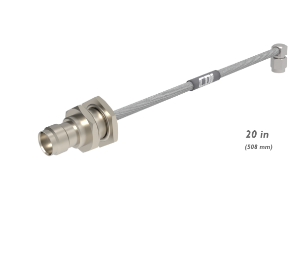 TNC Female Bulkhead to SMA Male R/A Cable Assembly, Semi Flex 0.141", 20", 134376013220
