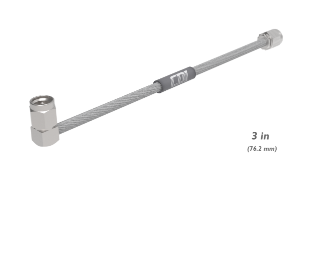 SMA Male to SMA Male R/A Cable Assembly, Semi Flex 0.086", 3", 136376005203