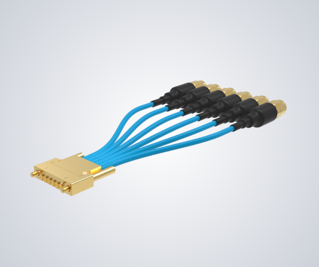 CoreCryo 047 NM Assy, 1xRow HC STRIPLINE 6CH to SMA(M), 31cm