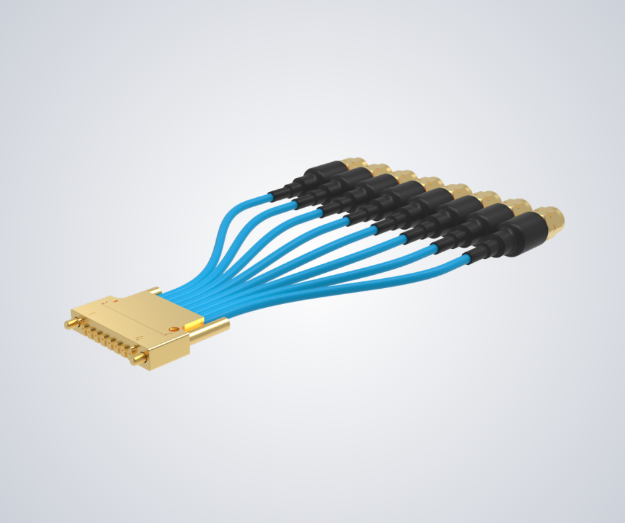 CoreCryo 047 NM Assy, 1xRow HC STRIPLINE 8CH to SMA(M), 31cm