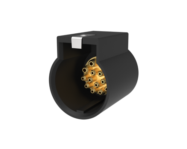 Quick Disconnect Keyhole Shorting Receptacle, Non-environmental, 15 Position, Pin Contacts, CB02-15P-1